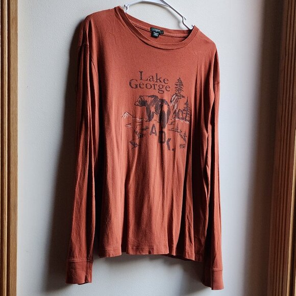 J. Crew Orange Lake George Long Sleeve Jersey Size Large - Picture 3 of 15